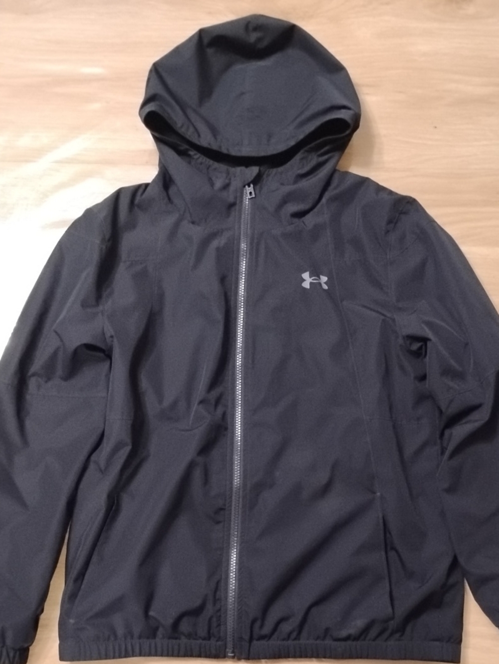 Under Armour Black Hooded Windbreaker with Reflective Logo